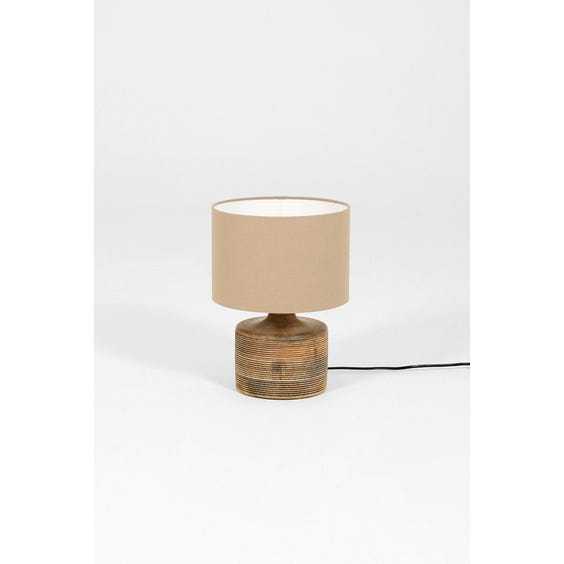 Ribbed wooden table lamp image