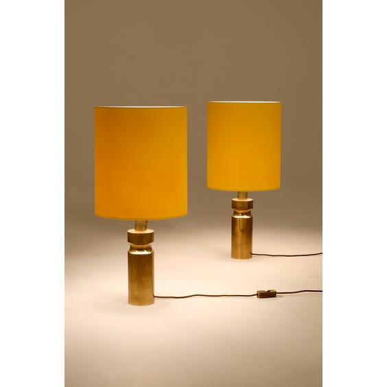 Brass column table lamp image