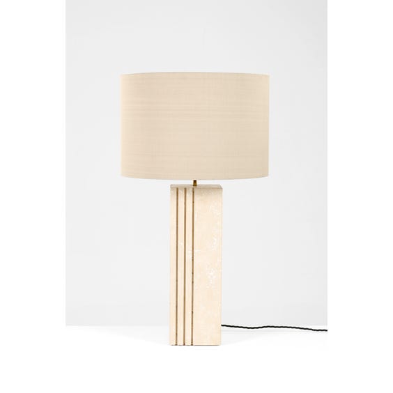 image of Travertine cubic column lamp