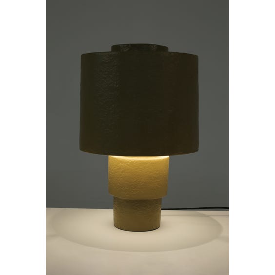 image of Postmodern textured lime gold lamp