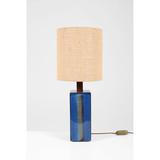 1950's blue stoneware lamp image