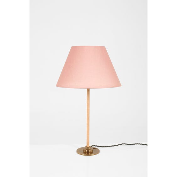 Cane wrapped column table lamp image