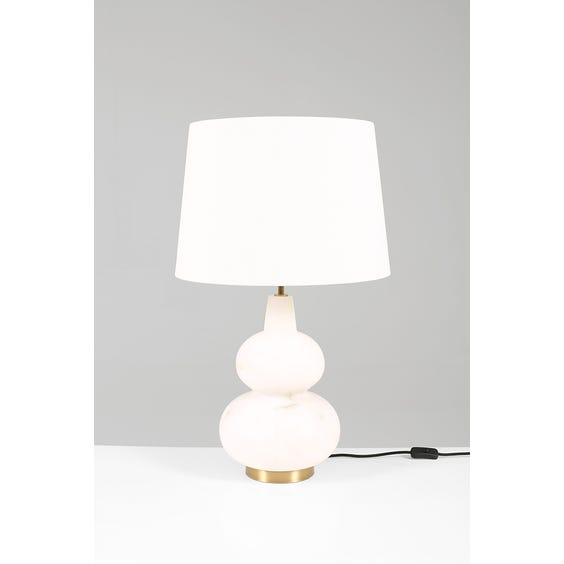 image of Heavy hourglass alabaster table lamp