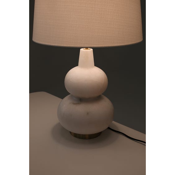 Heavy hourglass alabaster table lamp image