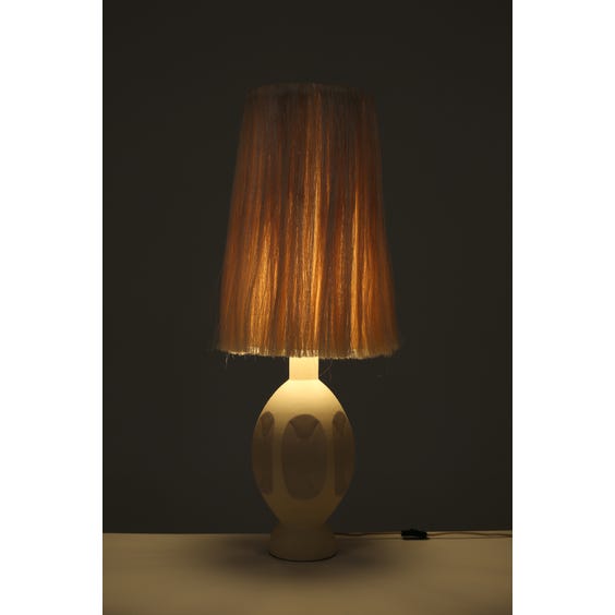 image of Cream egg shaped sandstone table lamp