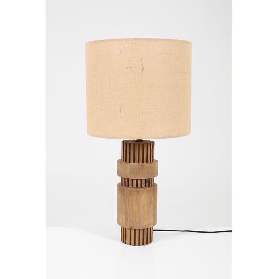 image of Wooden cog table lamp
