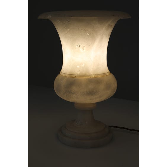 image of Vintage urn shaped alabaster vase lamp