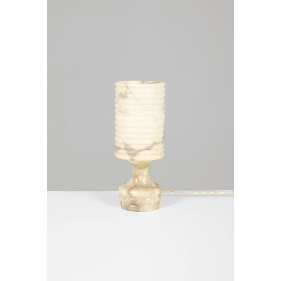 image of Antique ribbed goblet alabaster lamp