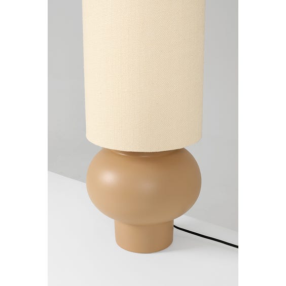 image of Postmodern tan bulbous ceramic table lamp