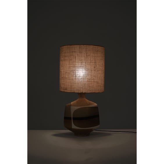 image of Midcentury Cornish organic abstract studio pottery lamp