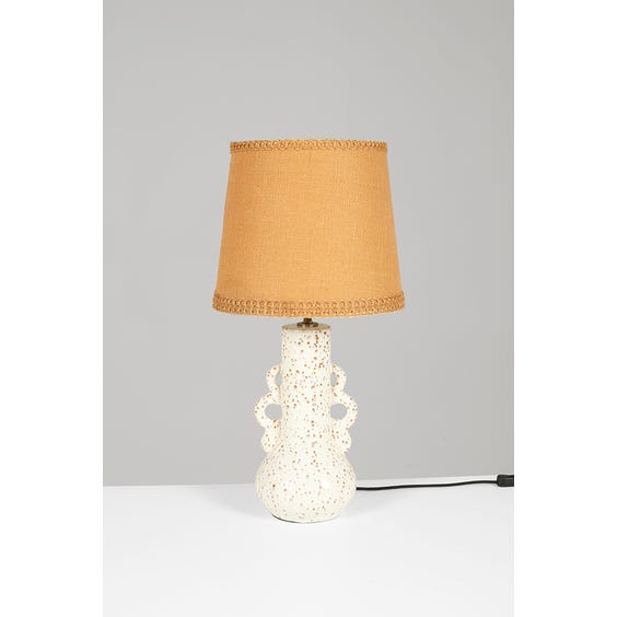 image of White dotted amphora ceramic table lamp