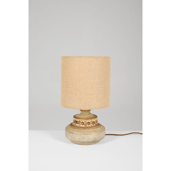 image of 1960's oatmeal three tiered studio pottery table