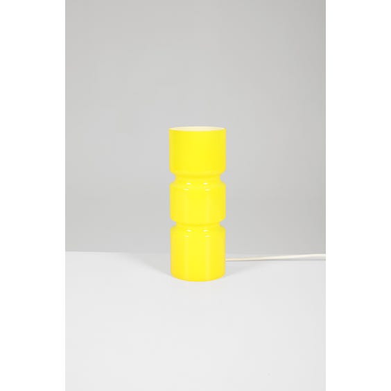 image of Retro yellow column glass table lamp
