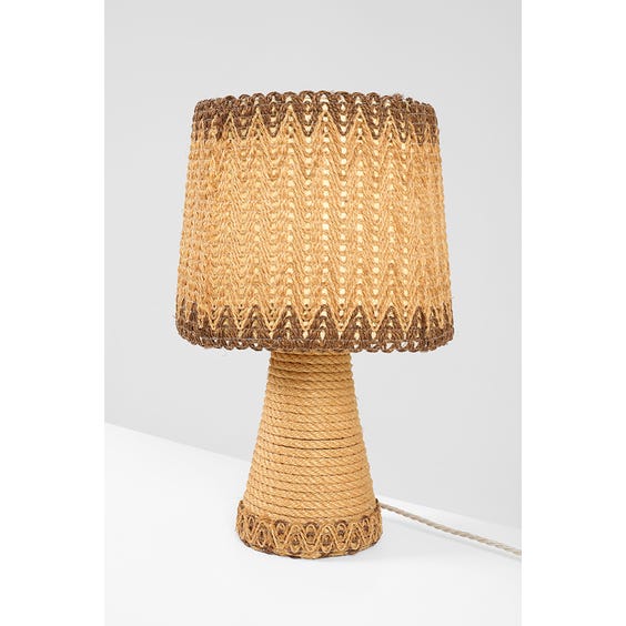 image of Natural twisted rope tapered column table lamp