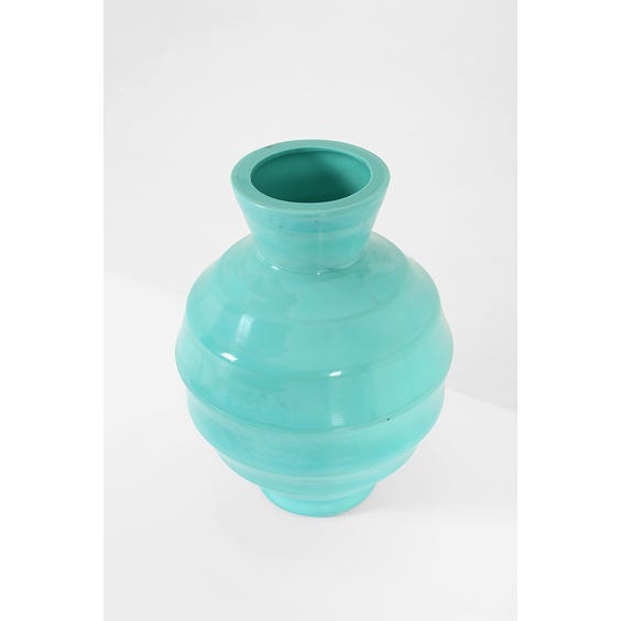 image of Large heavy Chinese turquoise blue corolla glass