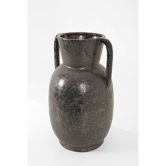 image of Large charcoal grey and black urn vase