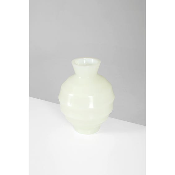 image of Large heavy Chinese white opaque corolla glass