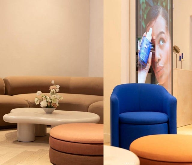 Seating and tables hired from Granger Hertzog at Space NK beauty event