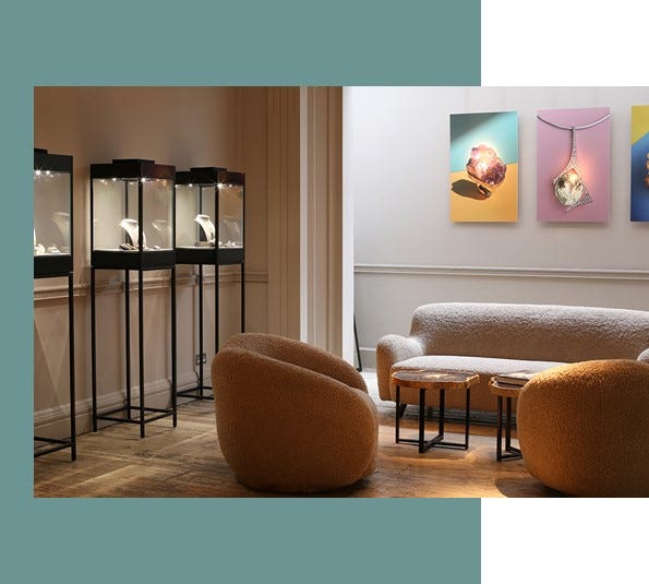 Grima Jewellery exhibition featuring GH prop hire