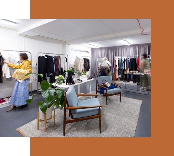Image of Granger Hertzog furniture at Smart Works fundraising event in Covent Garden in Sept 2022.